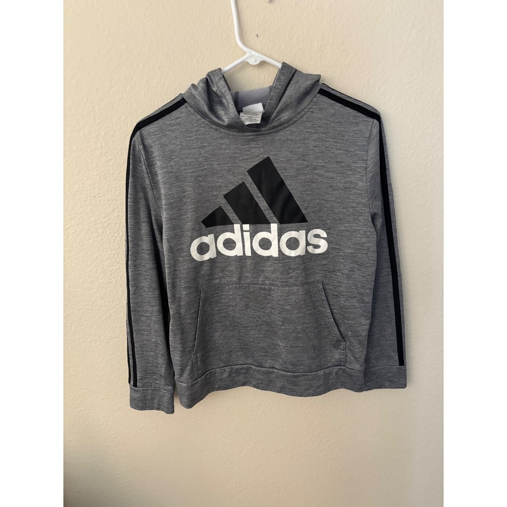Adidas Boys Gray Heathered Pullover Hoodie Sweatshirt Size L 14/16
A1234
